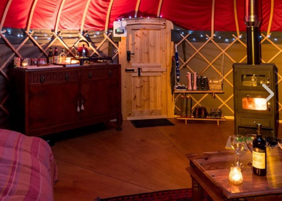 Interior of a yurt