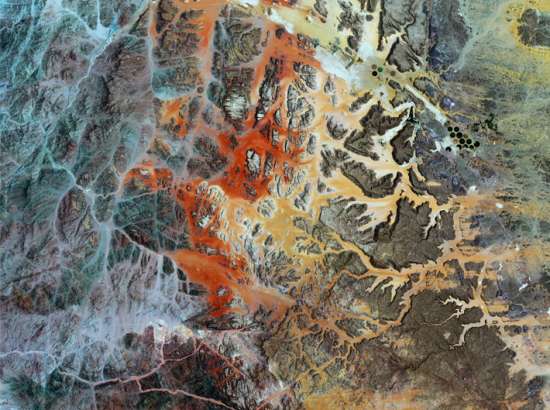Aerial image of desert