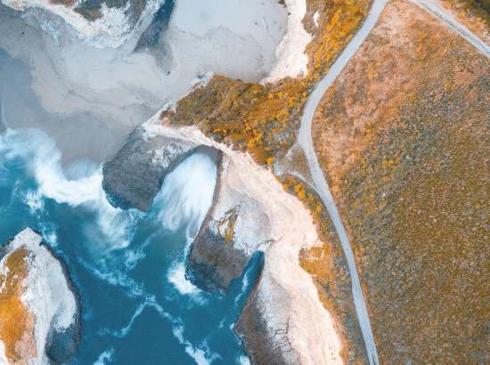 Land from above
