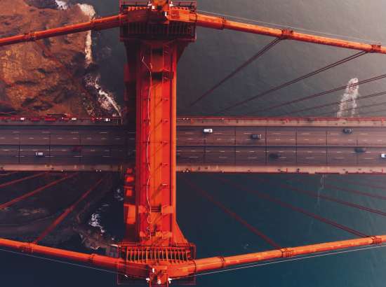 Golden Gate bridge from above