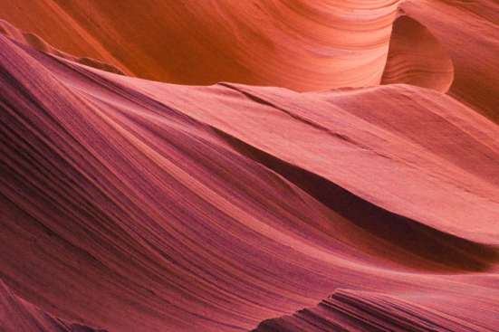 Aerial view of red sand in a desert