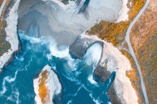 Aerial photo of a beach scene