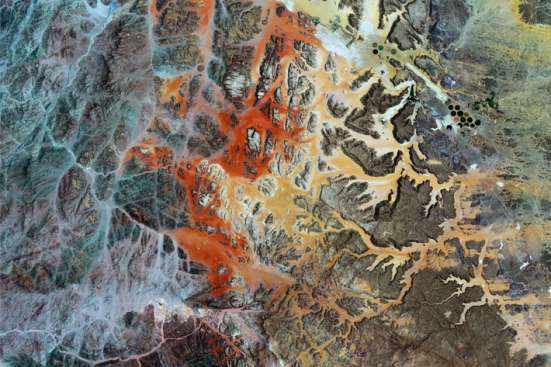 Aerial image of desert