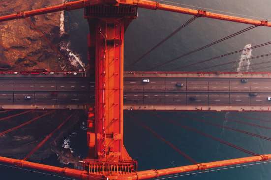 Golden Gate bridge from above