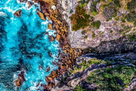 Turquoise ocean and land