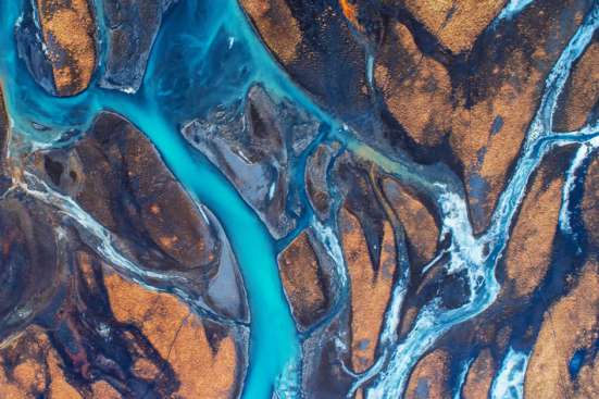 Turquoise river delta