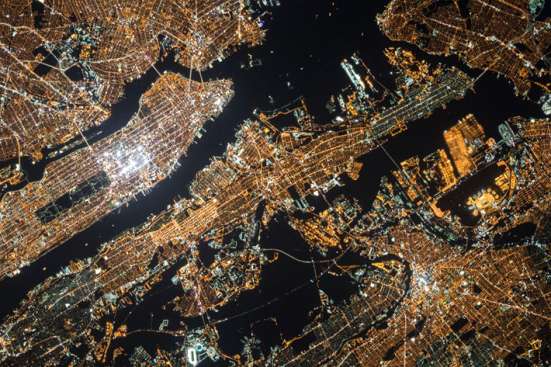 City lights from above