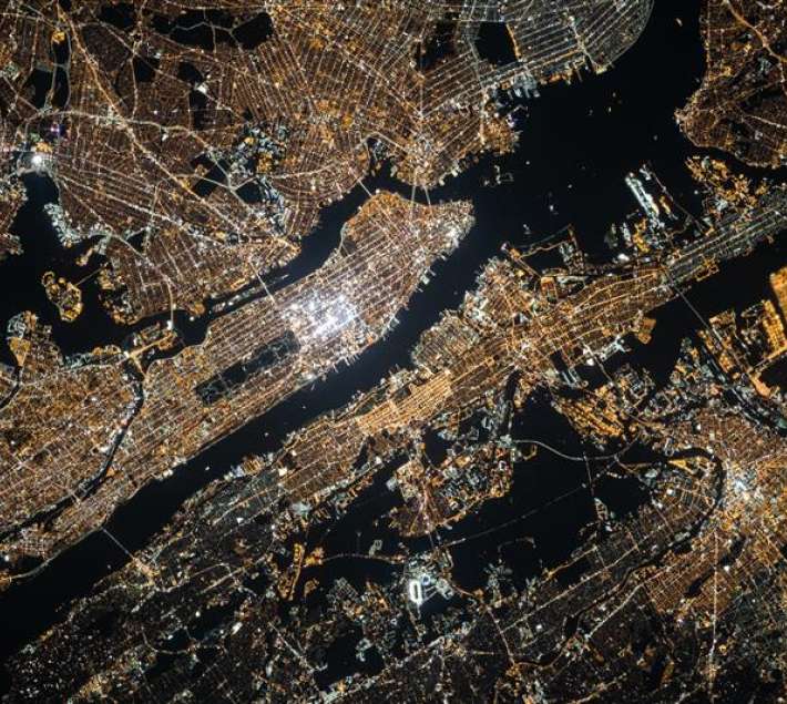 City and water from above