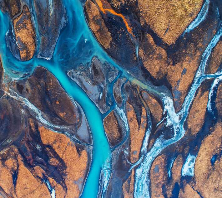 Turquoise river delta