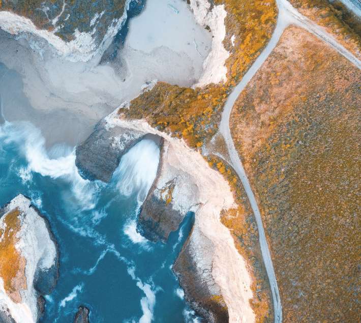 Land from above