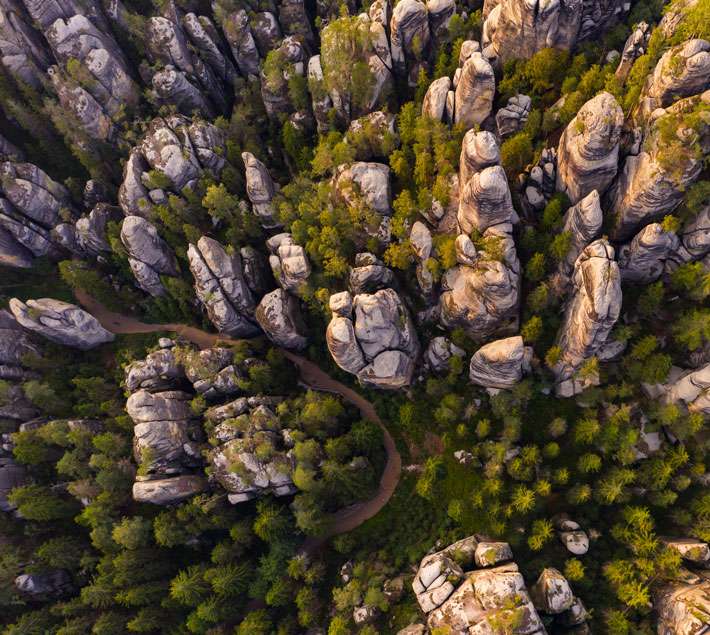 Rock formations form above