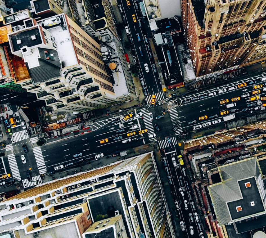 Aerial view of city