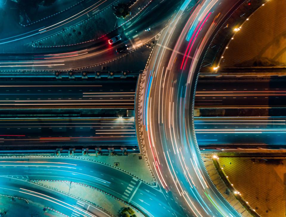 Moving traffic on bridge