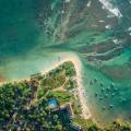 Aerial image of a tropical coastal landscape