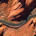Aerial image of road in desert